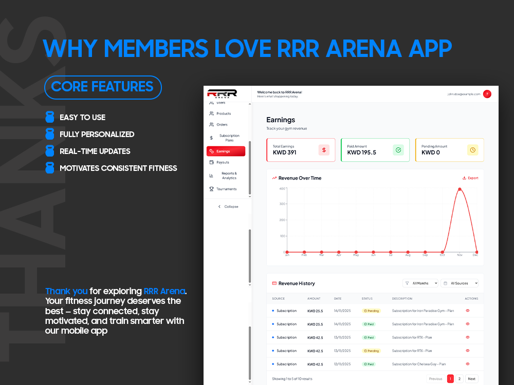 Gym Dashboard