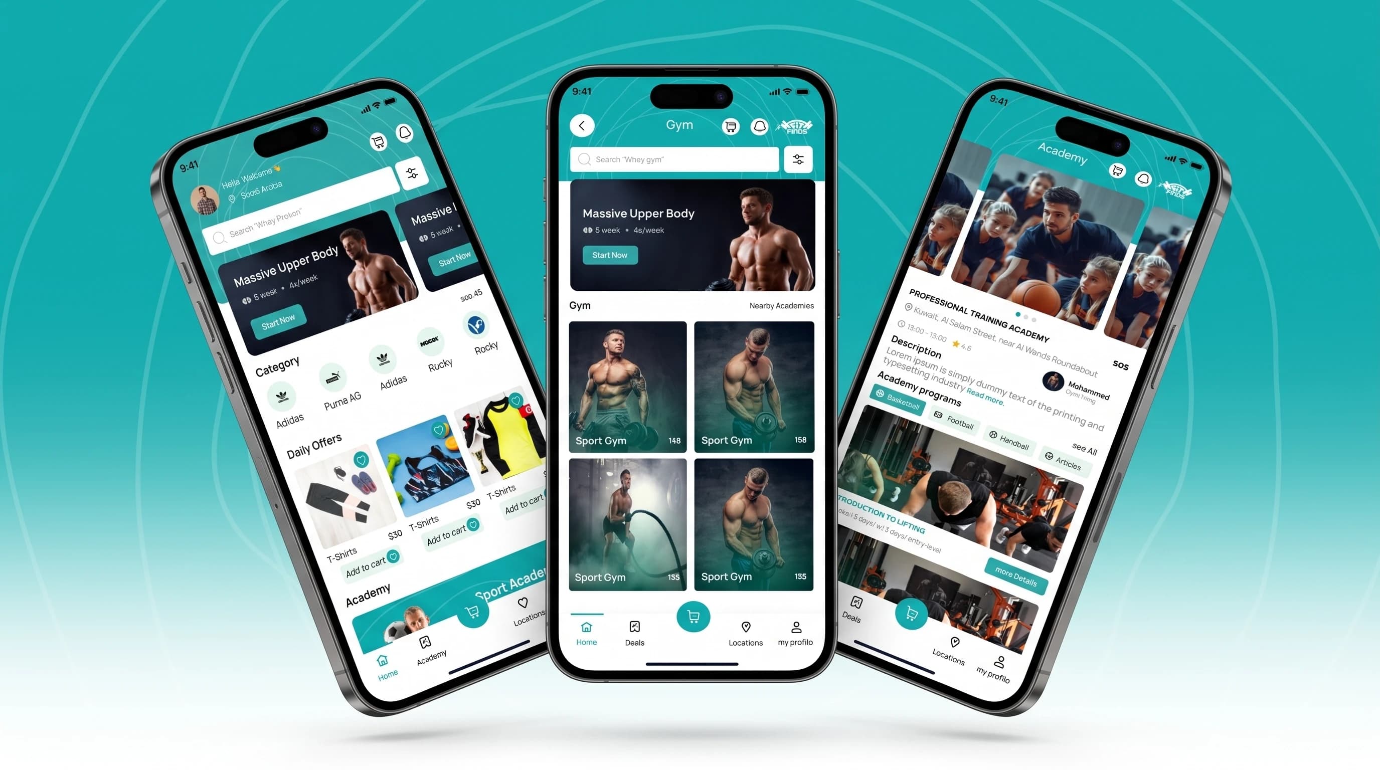 FitFinds fitness marketplace app, merchant panel and admin dashboard
