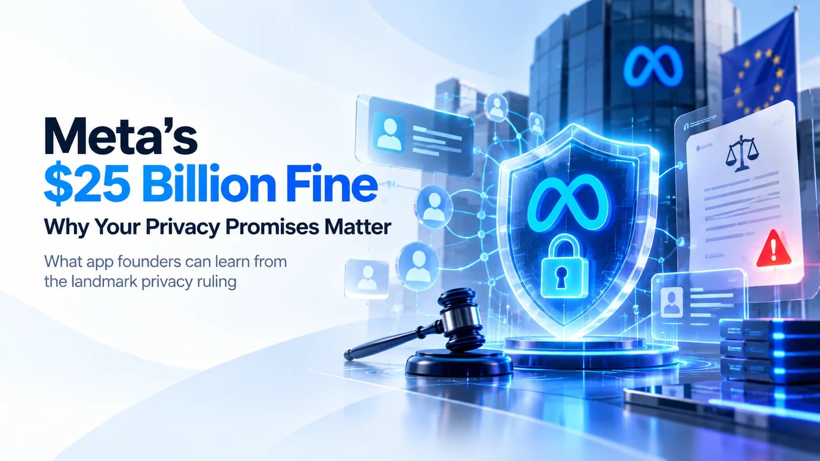 Meta's $25 billion New Mexico ruling highlighting Facebook data privacy, consumer protection, and accountability in software platforms.