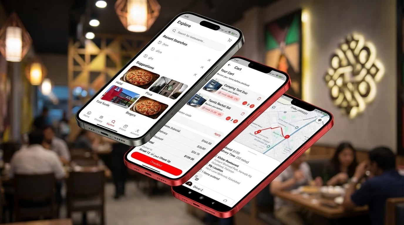 BiteTaps customer app on a phone, showing the order tracking screen