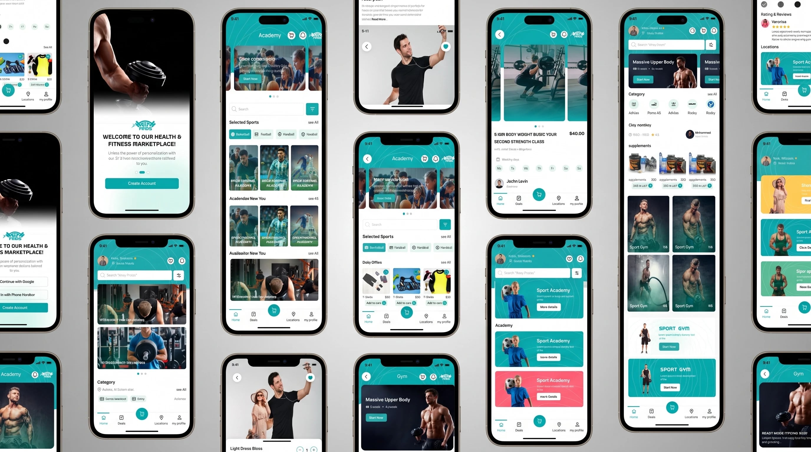 fitfind platform screens