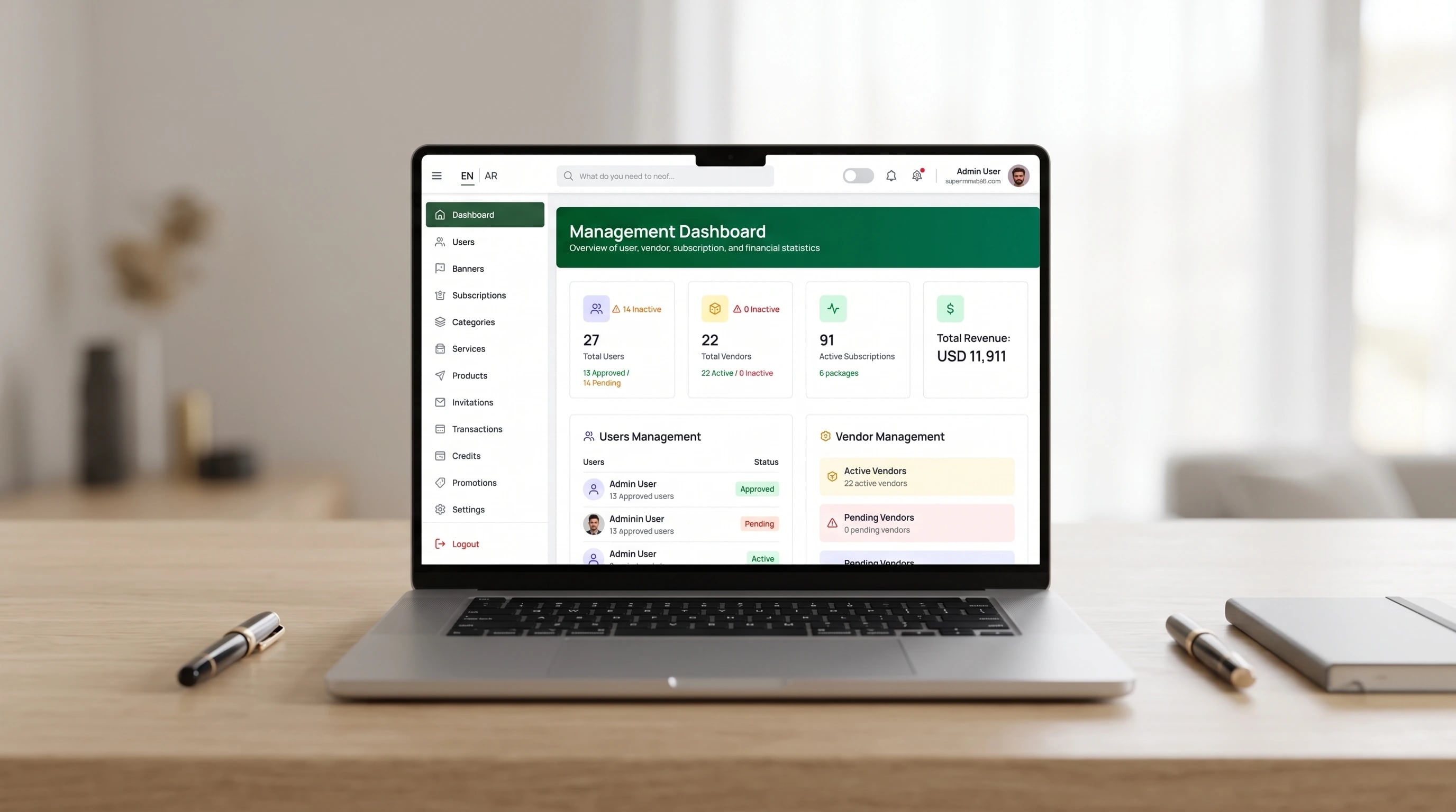 Admin Panel — Web