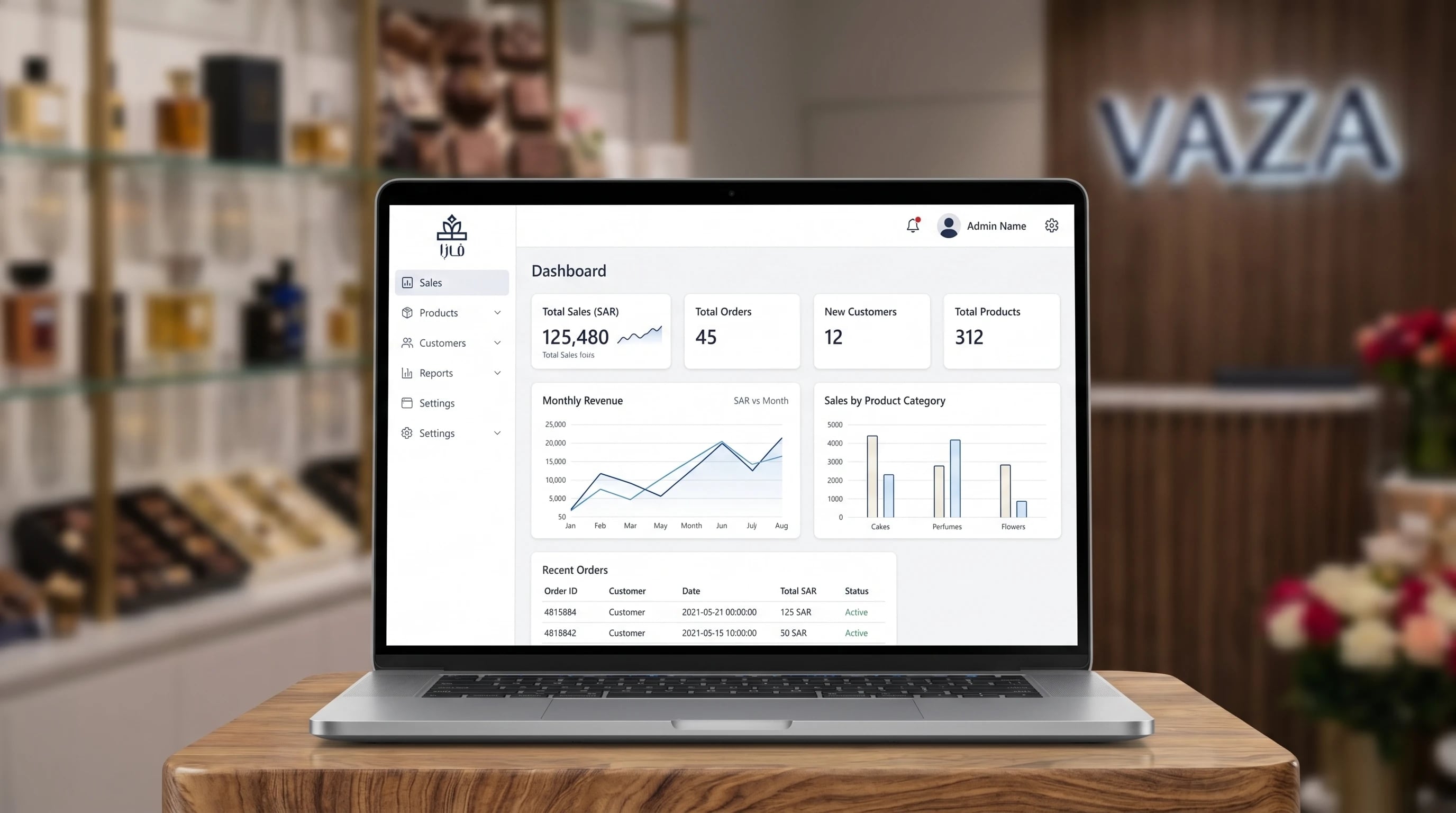 Vaza admin panel — catalogue, stock and order management