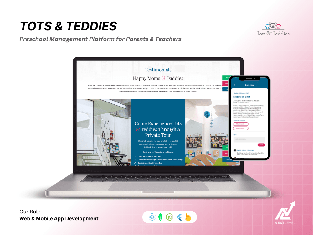Tots & Teddies - Child's Educational Management Project for Parents and Teachers app screenshot