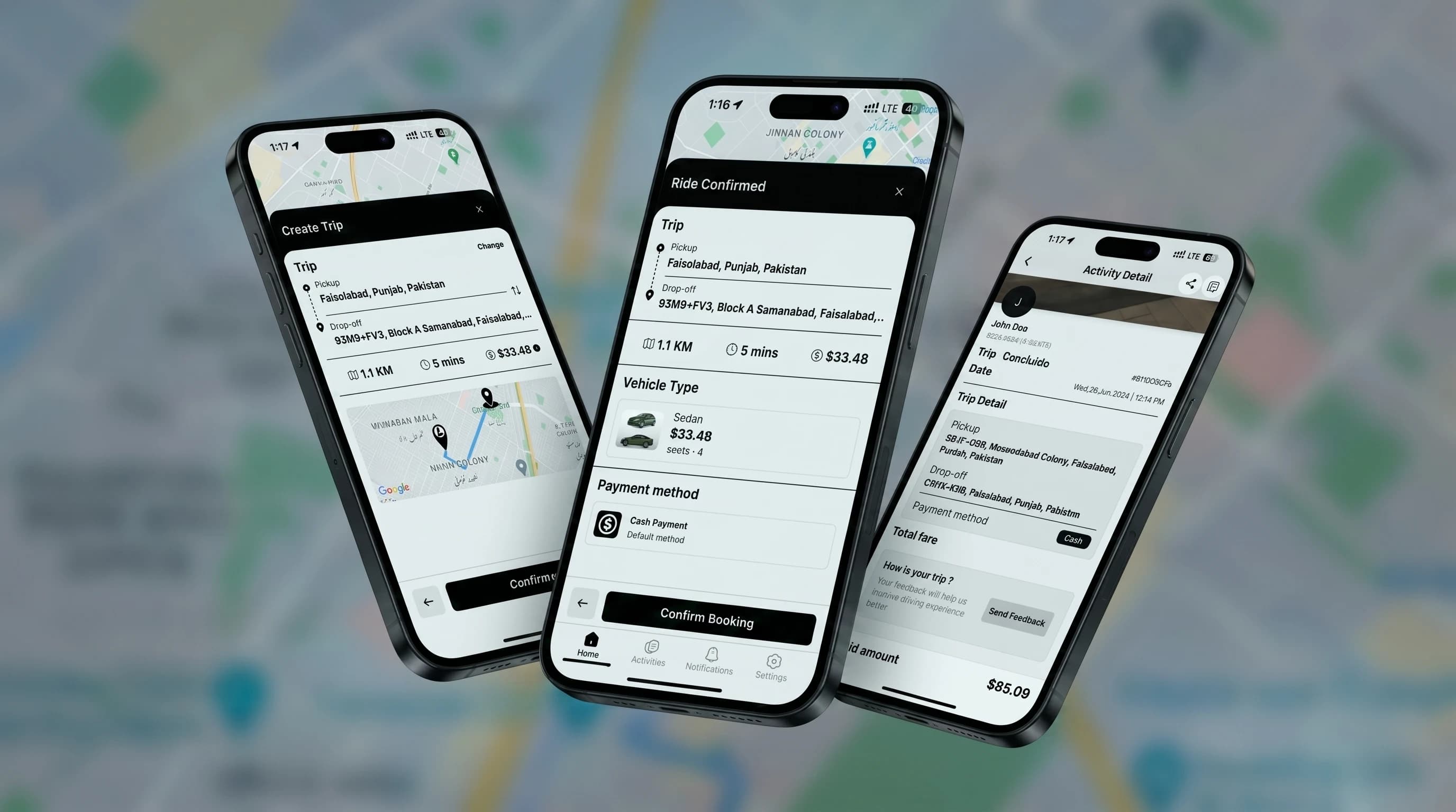 iTaxi MX passenger app, driver app and admin panel